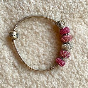 Pandora bracelet with charms
